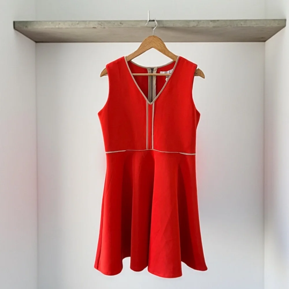 NWT Reed Women’s Red Orange Sleeveless Dress! Large! NEW! - Picture 8 of 9